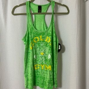 NWT gold gym tank M